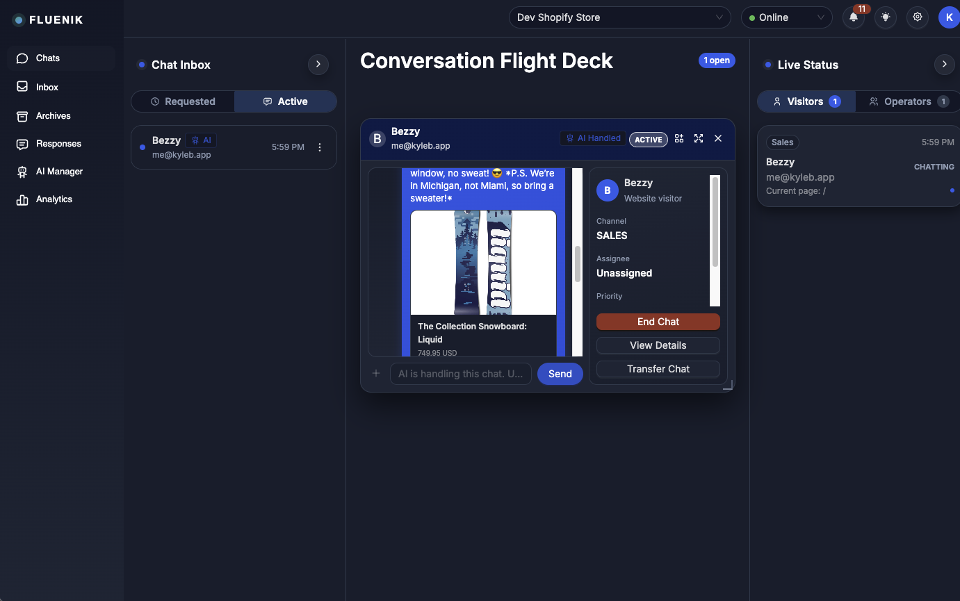 Live Chat — Dark Mode