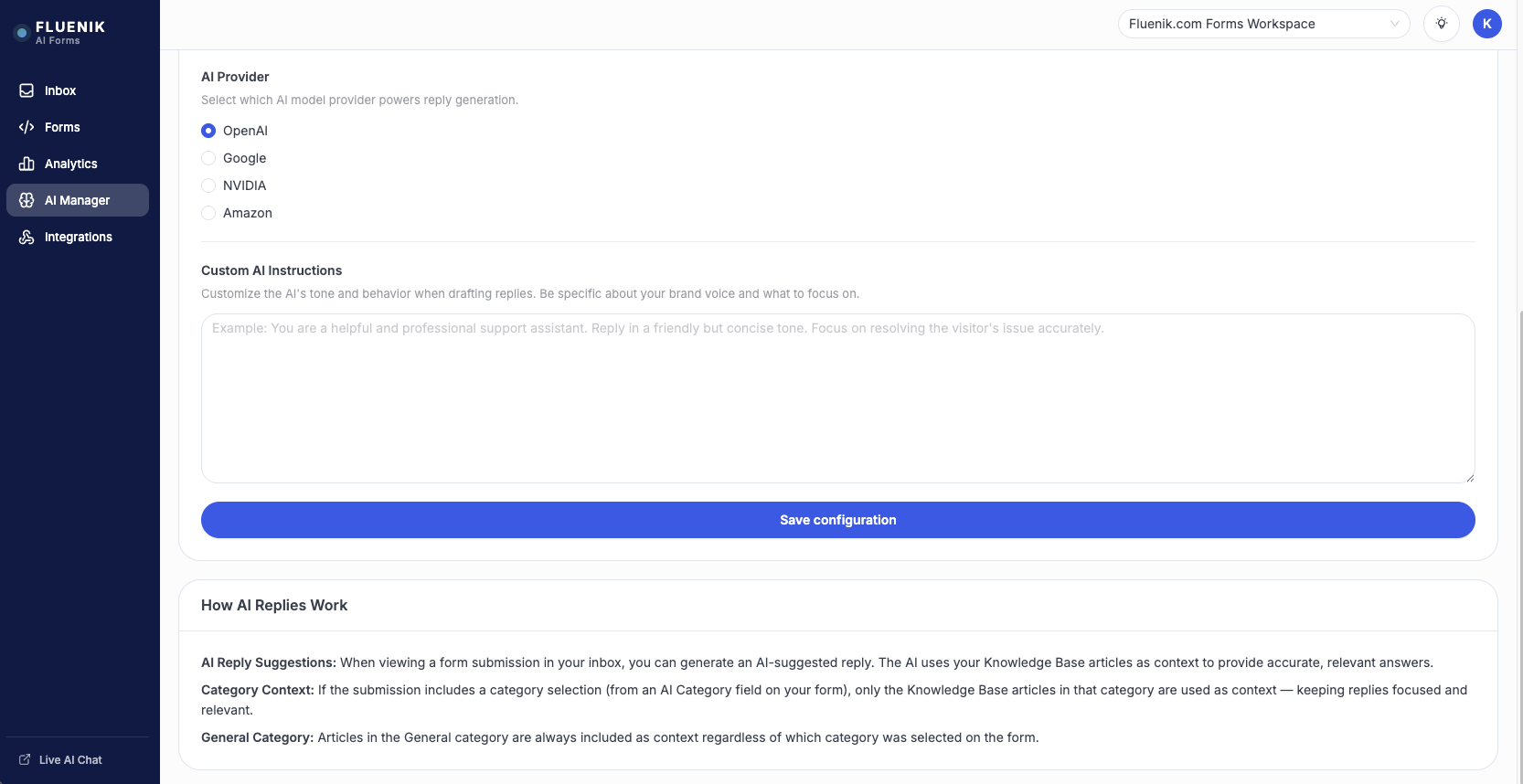 AI Manager — Custom Instructions