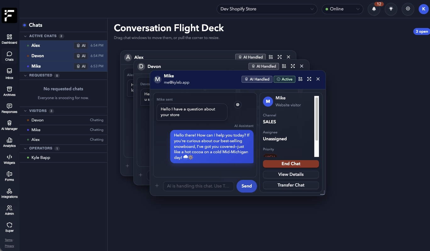 Chat Deck — Dark
