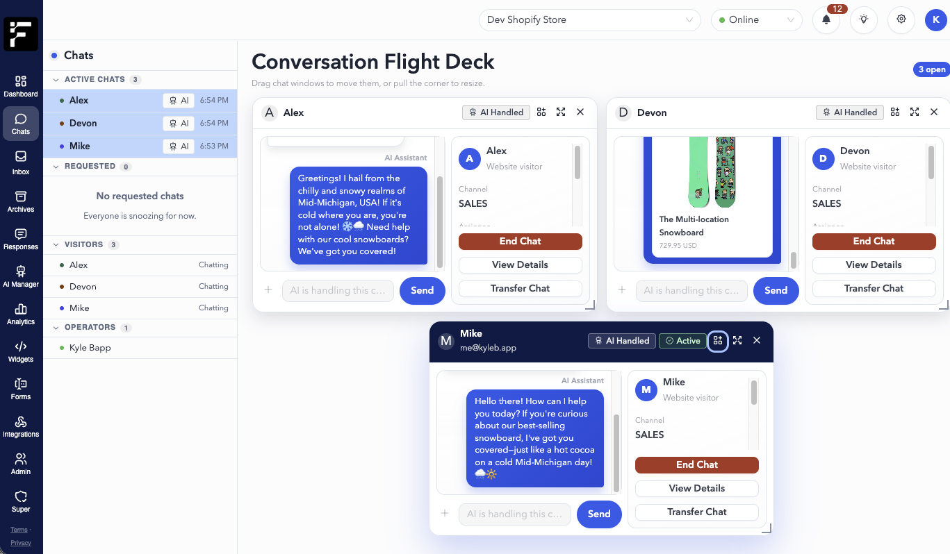 Chats — Arranged View