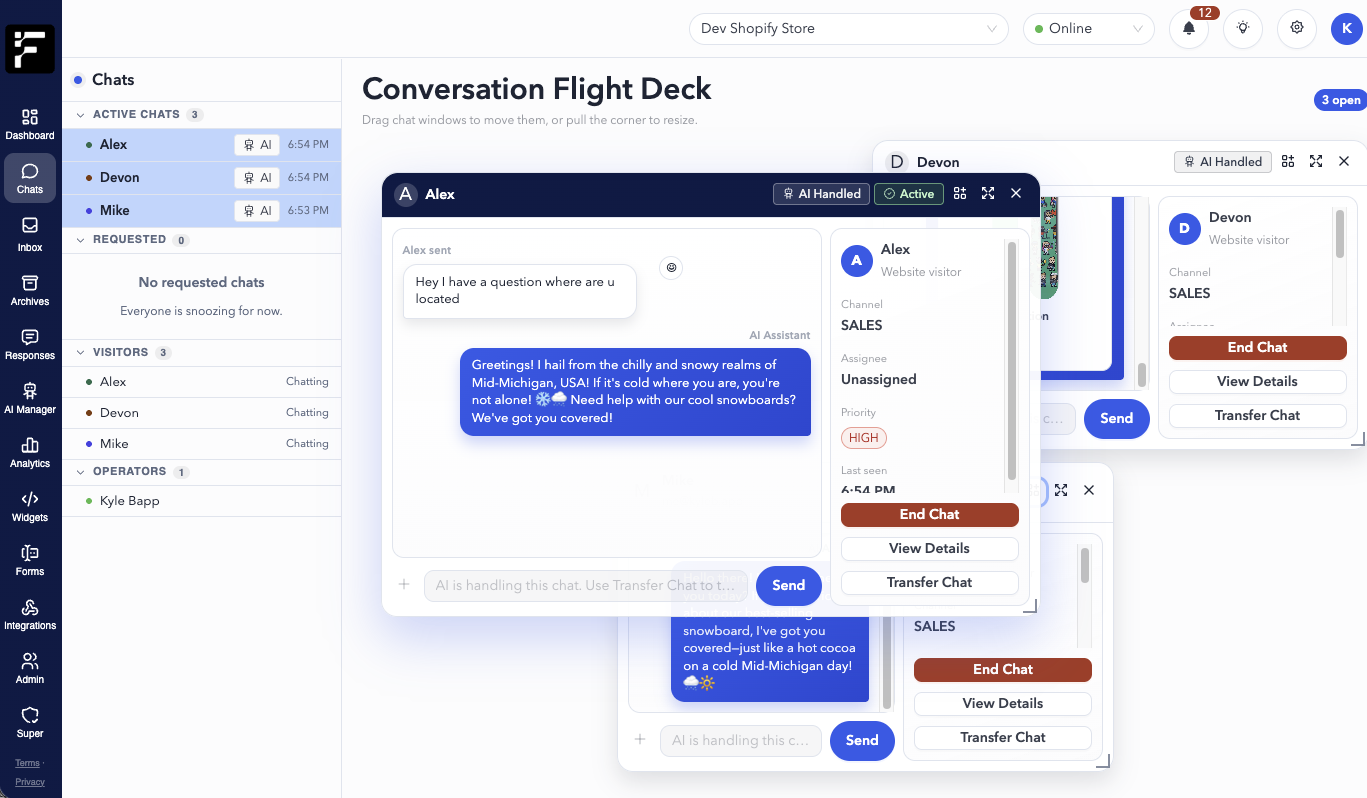 Chats — Resized View