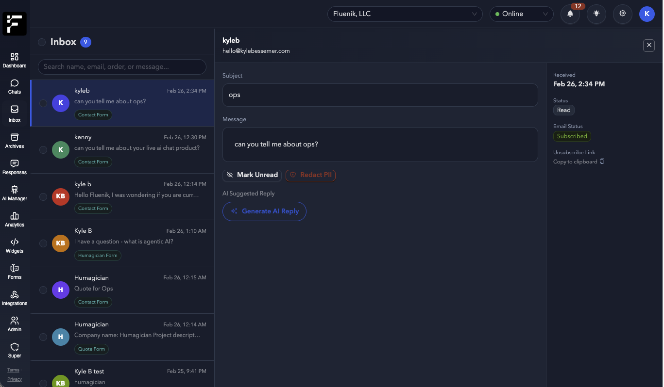 Inbox — Message View